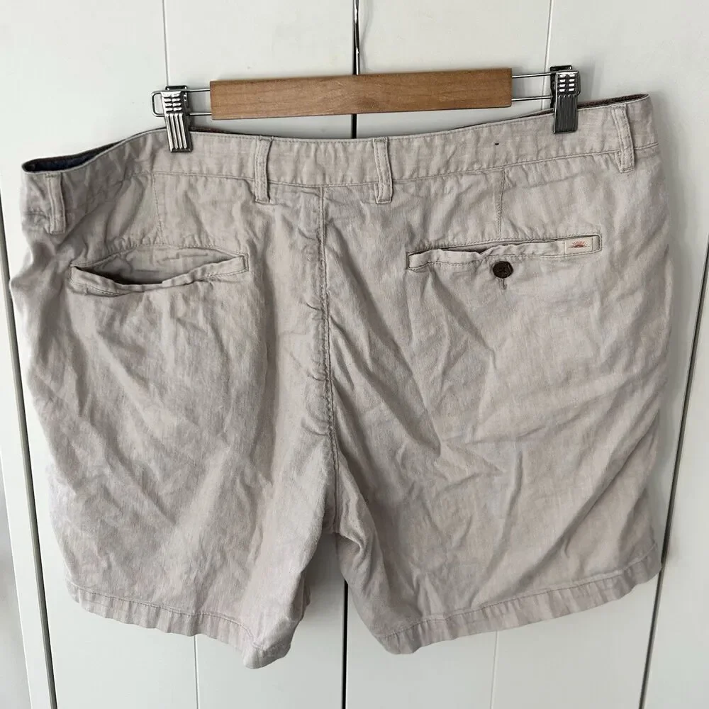 Men's Faherty Tradewinds Shorts Linen Organic Cotton Size 40 Dorset Sand